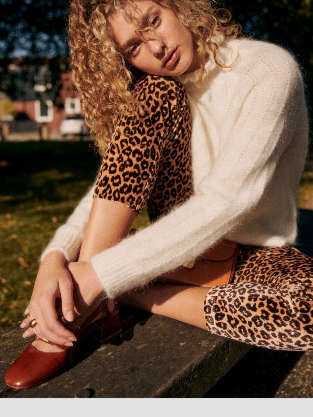 Sezane Leopard Print Leggings in Brown & Black
